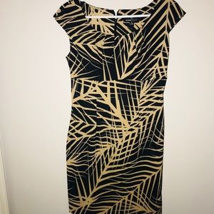 NWOT Ronni Nicole Black and Tan Patterned Dress